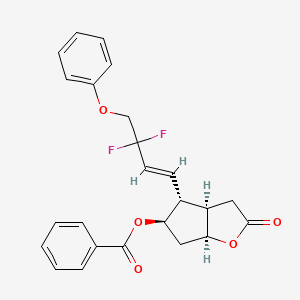 molecular formula C24H22F2O5 B1317030 (3aR,4R,5R,6aS)-4-((E)-3,3-Difluoro-4-phenoxybut-1-en-1-yl)-2-oxohexahydro-2H-cyclopenta[b]furan-5-yl benzoate CAS No. 209861-00-7