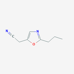 molecular formula C8H10N2O B13170486 (2-Propyl-1,3-oxazol-5-YL)acetonitrile 