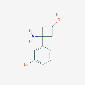 molecular formula C10H12BrNO B13170513 3-Amino-3-(3-bromophenyl)cyclobutan-1-ol 