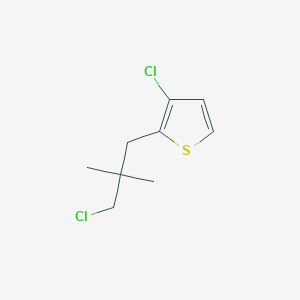 molecular formula C9H12Cl2S B13170523 3-Chloro-2-(3-chloro-2,2-dimethylpropyl)thiophene 