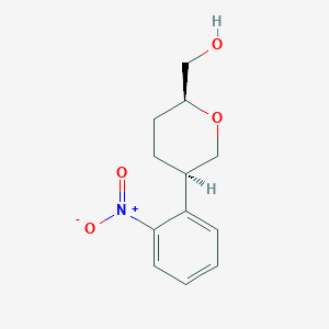 molecular formula C12H15NO4 B13170558 [(2S,5R)-5-(2-Nitrophenyl)oxan-2-yl]methanol 