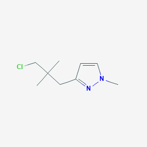 molecular formula C9H15ClN2 B13170563 3-(3-chloro-2,2-dimethylpropyl)-1-methyl-1H-pyrazole 