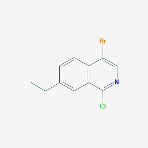 molecular formula C11H9BrClN B13170618 4-Bromo-1-chloro-7-ethylisoquinoline 