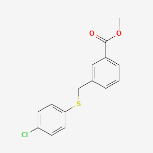 molecular formula C15H13ClO2S B1317065 Methyl 3-[(4-chlorophenyl)thiomethyl]benzoate 