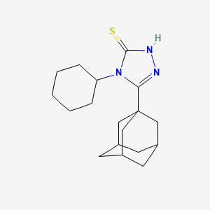 molecular formula C18H27N3S B1317081 5-(1-金刚烷基)-4-环己基-4H-1,2,4-三唑-3-硫醇 CAS No. 139158-28-4