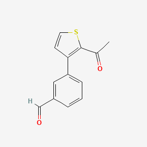 molecular formula C13H10O2S B13170819 3-(2-Acetylthiophen-3-YL)benzaldehyde 