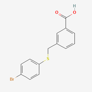 molecular formula C14H11BrO2S B1317082 3-([(4-Bromophenyl)sulfanyl]methyl)benzoic acid 