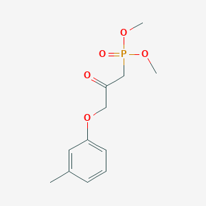 molecular formula C12H17O5P B13170871 Dimethyl (2-oxo-3-(m-tolyloxy)propyl)phosphonate CAS No. 40666-12-4