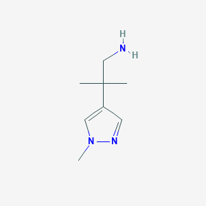 molecular formula C8H15N3 B13170911 2-methyl-2-(1-methyl-1H-pyrazol-4-yl)propan-1-amine 