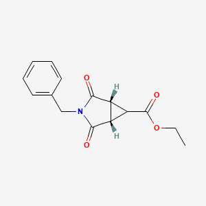 molecular formula C15H15NO4 B1317093 反式-3-苄基-2,4-二氧代-3-氮杂-双环[3.1.0]己烷-6-羧酸乙酯 CAS No. 134575-06-7