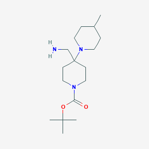 molecular formula C17H33N3O2 B13170989 Tert-butyl 4-(aminomethyl)-4-(4-methylpiperidin-1-yl)piperidine-1-carboxylate 