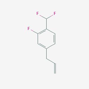 molecular formula C10H9F3 B13171060 1-(Difluoromethyl)-2-fluoro-4-(prop-2-EN-1-YL)benzene 