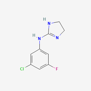 molecular formula C9H9ClFN3 B13171066 N-(3-Chloro-5-fluorophenyl)-4,5-dihydro-1H-imidazol-2-amine 