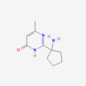 molecular formula C10H15N3O B13171150 2-(1-Aminocyclopentyl)-6-methyl-3,4-dihydropyrimidin-4-one 