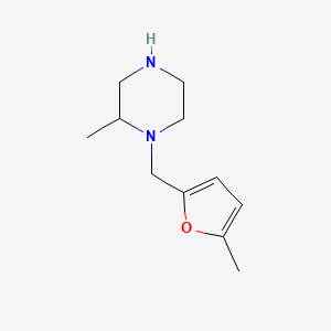 molecular formula C11H18N2O B13171158 2-Methyl-1-[(5-methylfuran-2-yl)methyl]piperazine 