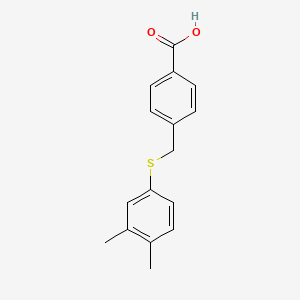 molecular formula C16H16O2S B1317120 4-{[(3,4-Dimethylphenyl)sulfanyl]methyl}benzoic acid CAS No. 85654-13-3