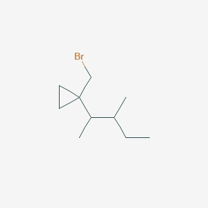 molecular formula C10H19Br B13171272 1-(Bromomethyl)-1-(3-methylpentan-2-yl)cyclopropane 