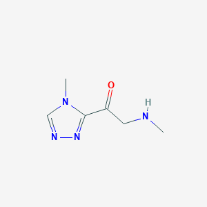 molecular formula C6H10N4O B13171321 1-(4-Methyl-4H-1,2,4-triazol-3-yl)-2-(methylamino)ethan-1-one 