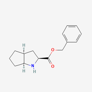 molecular formula C15H19NO2 B1317138 (2S,3aS,6aS)-Benzyl octahydrocyclopenta[b]pyrrole-2-carboxylate CAS No. 93779-31-8