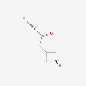 molecular formula C7H9NO B13171390 1-(Azetidin-3-yl)but-3-yn-2-one 