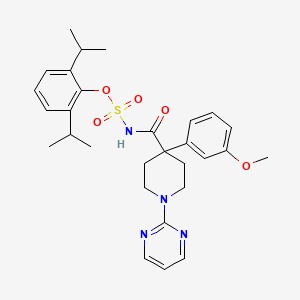 molecular formula C29H36N4O5S B13171393 2,6-Diisopropylphenyl{[4-(3-Methoxyphenyl)-1-pyrimidin-2-ylpiperidin-4-yl]carbonyl}sulfamate 