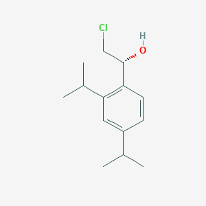 molecular formula C14H21ClO B13171404 (1R)-1-[2,4-Bis(propan-2-yl)phenyl]-2-chloroethan-1-ol 