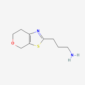 molecular formula C9H14N2OS B13171468 3-(6,7-Dihydro-4h-pyrano[4,3-d]thiazol-2-yl)propan-1-amine 