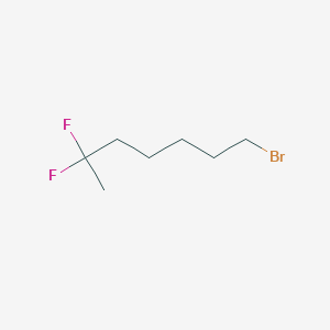 molecular formula C7H13BrF2 B13171507 1-Bromo-6,6-difluoroheptane 