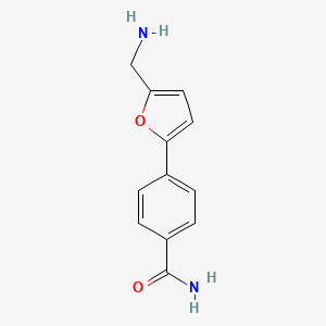 molecular formula C12H12N2O2 B13171547 4-[5-(Aminomethyl)-2-furyl]benzamide 