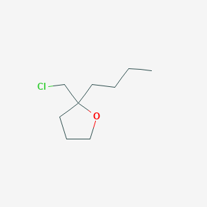 molecular formula C9H17ClO B13171575 2-Butyl-2-(chloromethyl)oxolane 