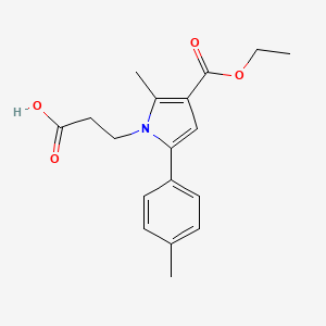 molecular formula C18H21NO4 B1317160 3-[3-(ethoxycarbonyl)-2-methyl-5-(4-methylphenyl)-1H-pyrrol-1-yl]propanoic acid CAS No. 396123-31-2