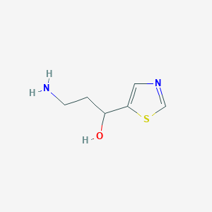 molecular formula C6H10N2OS B13171612 3-Amino-1-(1,3-thiazol-5-YL)propan-1-OL 