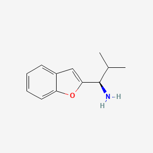 molecular formula C12H15NO B13171690 (1R)-1-(1-benzofuran-2-yl)-2-methylpropan-1-amine 