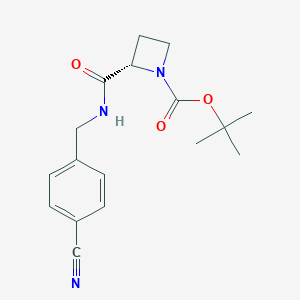 molecular formula C17H21N3O3 B131718 N-Boc-N'-(4-cyanobenzyl)-2-L-azetidinecarboxamide CAS No. 908259-42-7