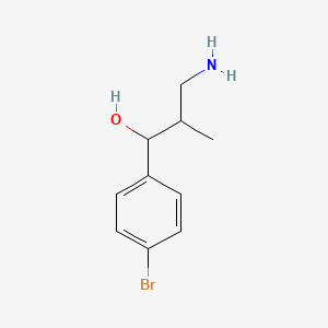 molecular formula C10H14BrNO B13171806 3-Amino-1-(4-bromophenyl)-2-methylpropan-1-ol 