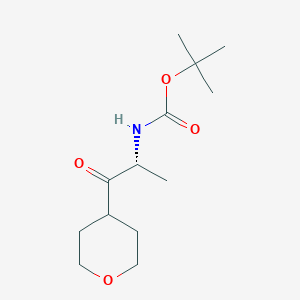 molecular formula C13H23NO4 B13171864 tert-butyl N-[(2R)-1-(oxan-4-yl)-1-oxopropan-2-yl]carbamate 