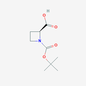 molecular formula C9H15NO4 B131719 (s)-1-(Tert-butoxycarbonyl)azetidine-2-carboxylic acid CAS No. 51077-14-6