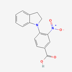 molecular formula C15H12N2O4 B1317196 4-(2,3-dihydro-1H-indol-1-yl)-3-nitrobenzoic acid CAS No. 451474-72-9