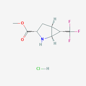 molecular formula C8H11ClF3NO2 B13172049 Methyl (1S,3S,5S,6S)-6-(trifluoromethyl)-2-azabicyclo[3.1.0]hexane-3-carboxylate hydrochloride 