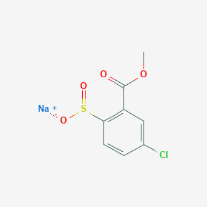 molecular formula C8H6ClNaO4S B13172079 Sodium 4-chloro-2-(methoxycarbonyl)benzene-1-sulfinate 