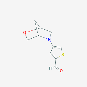 molecular formula C10H11NO2S B13172085 4-{2-Oxa-5-azabicyclo[2.2.1]heptan-5-yl}thiophene-2-carbaldehyde 