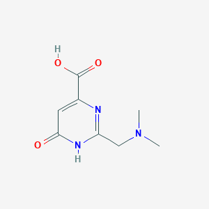 molecular formula C8H11N3O3 B13172086 2-[(dimethylamino)methyl]-6-oxo-1H-pyrimidine-4-carboxylic acid 