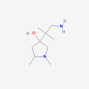 molecular formula C10H22N2O B13172096 3-(1-Amino-2-methylpropan-2-yl)-1,5-dimethylpyrrolidin-3-ol 