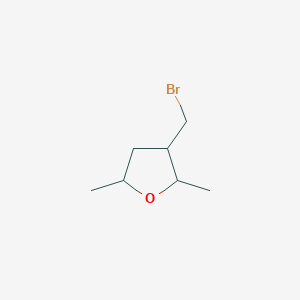 molecular formula C7H13BrO B13172259 3-(Bromomethyl)-2,5-dimethyloxolane 