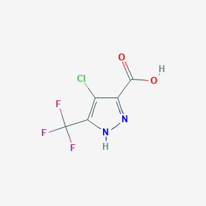 molecular formula C5H2ClF3N2O2 B13172310 4-chloro-5-(trifluoromethyl)-1H-pyrazole-3-carboxylic acid CAS No. 934758-95-9