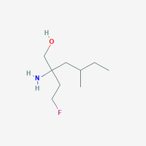 molecular formula C9H20FNO B13172343 2-Amino-2-(2-fluoroethyl)-4-methylhexan-1-ol 