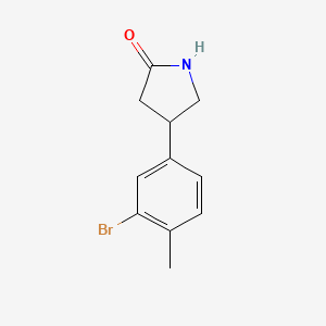 molecular formula C11H12BrNO B13172365 4-(3-Bromo-4-methylphenyl)pyrrolidin-2-one 