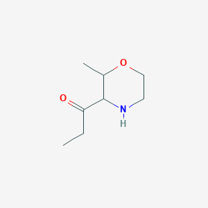 molecular formula C8H15NO2 B13172378 1-(2-Methylmorpholin-3-yl)propan-1-one 