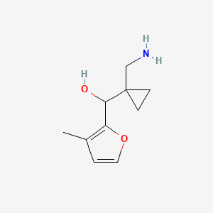 molecular formula C10H15NO2 B13172399 [1-(Aminomethyl)cyclopropyl](3-methylfuran-2-yl)methanol 