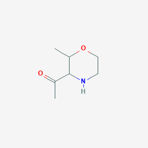 molecular formula C7H13NO2 B13172416 1-(2-Methylmorpholin-3-yl)ethan-1-one 